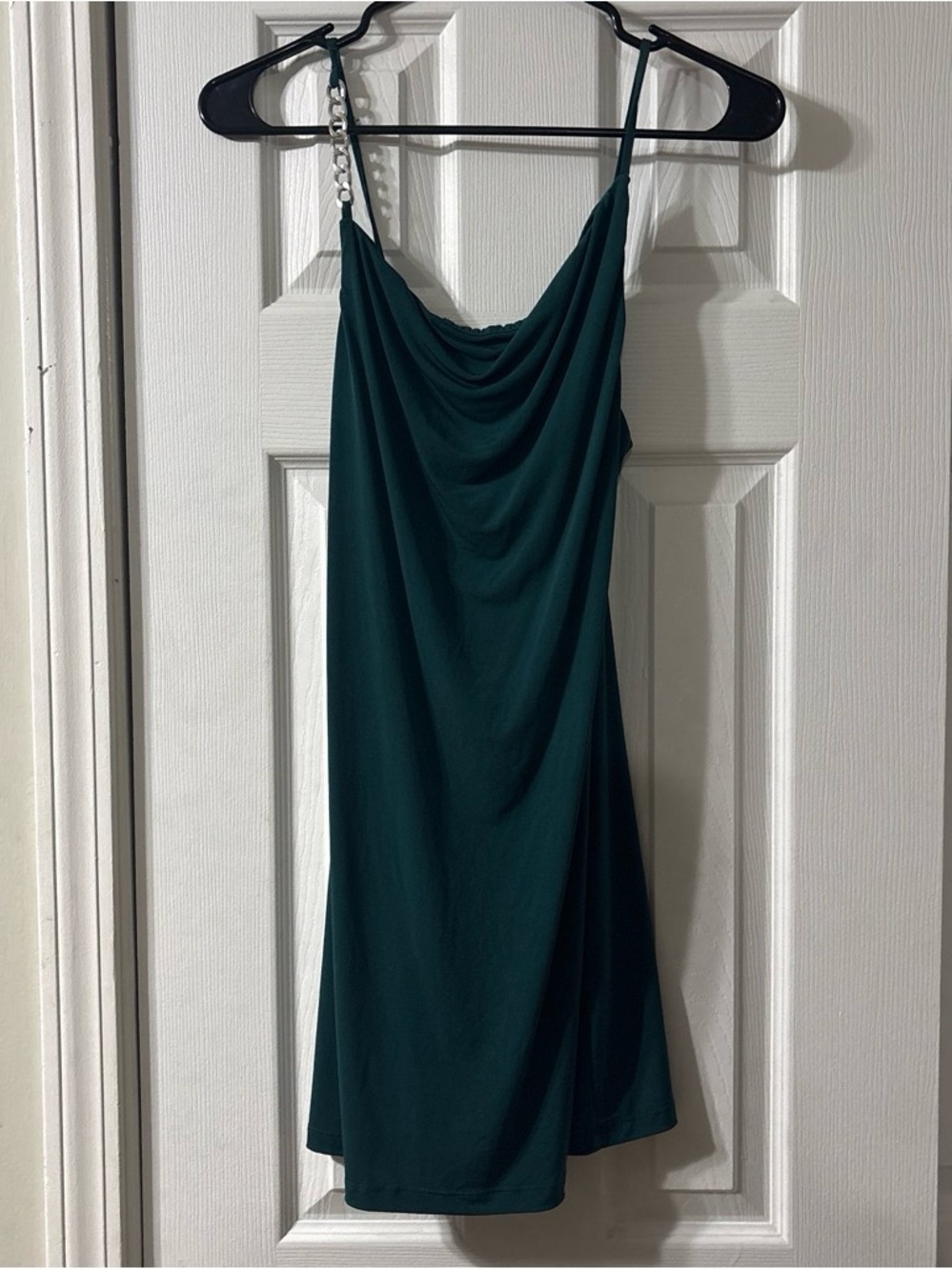 Women's Dark Teal Cowl Neck Slip Dress